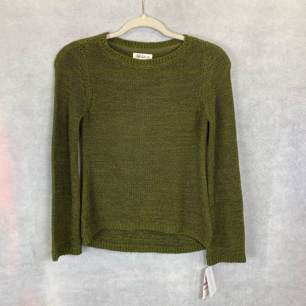 Style & Co Petite Fancy Pull Over Hi-Lo Sweater